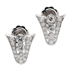 Art Deco 2.26ct Old European Cut Diamond Earrings