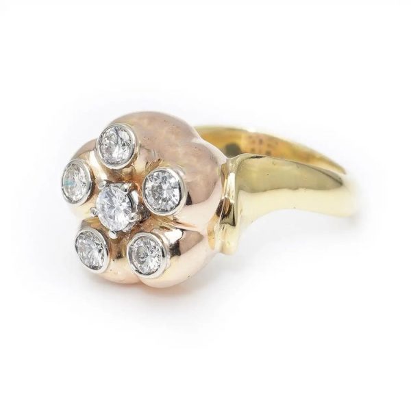 Vintage Boucheron Diamond Cluster Ring in 18ct Bi Colour Gold