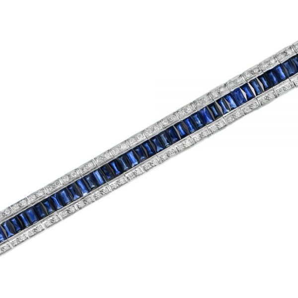 Art Deco Style 14.5ct Sapphire and Diamond Bracelet