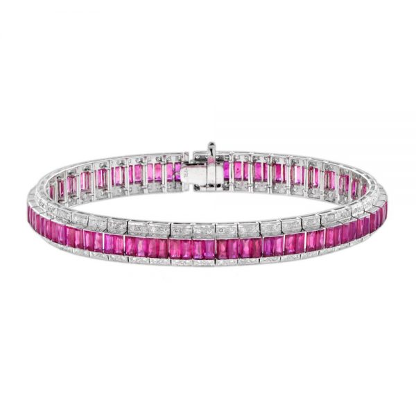 16.69ct Ruby and Diamond Line Bracelet