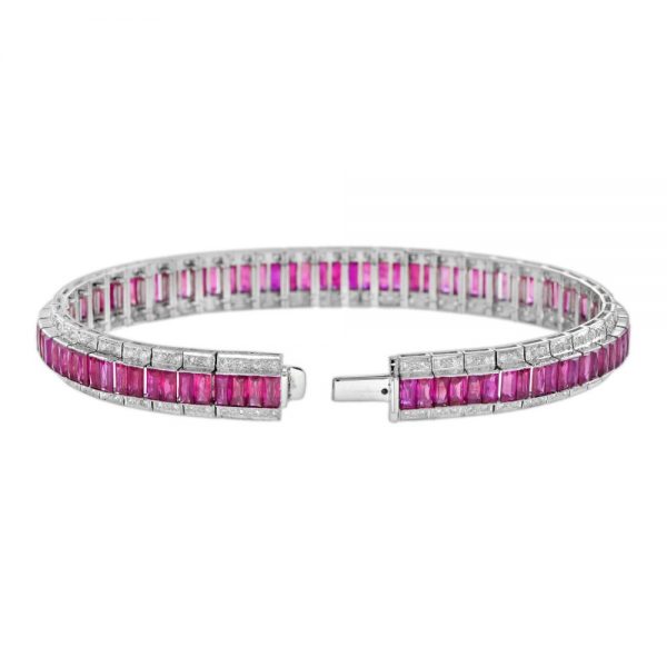 16.69ct Ruby and Diamond Line Bracelet