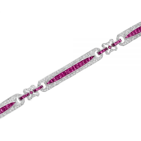 9.76ct Ruby and Diamond Bracelet in 18ct white gold