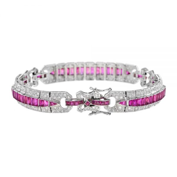 9.76ct Ruby and Diamond Bracelet in 18ct white gold