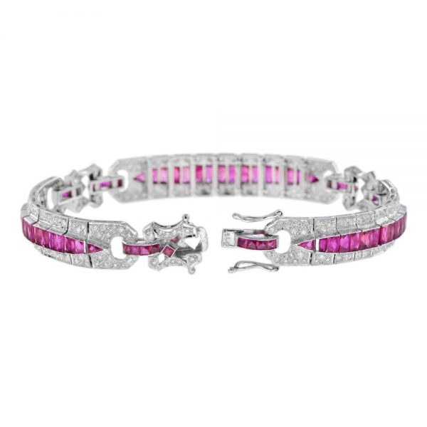 9.76ct Ruby and Diamond Bracelet in 18ct white gold