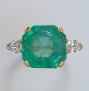 7.10ct Colombian Emerald and Diamond Ring