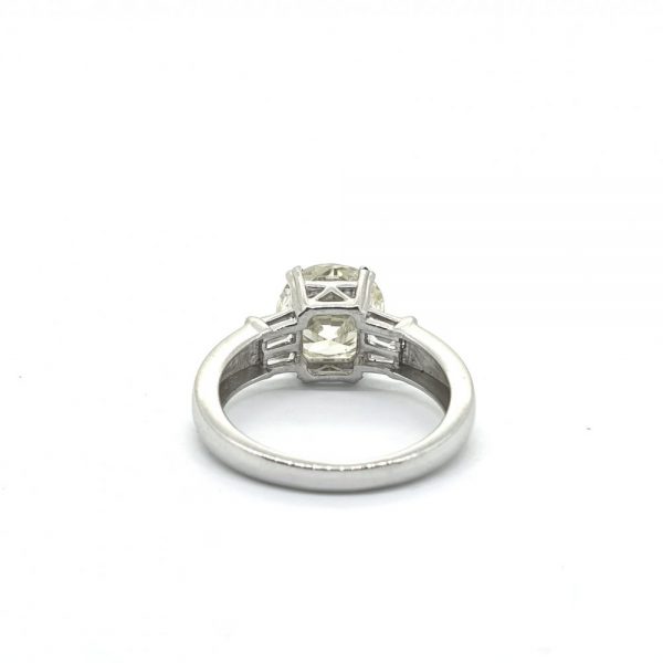 2.61ct Diamond Solitaire Engagement Ring with Trapeze Shoulders in Platinum