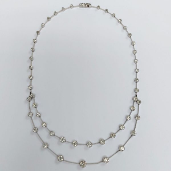 Old Cut Diamond Two Row Necklace