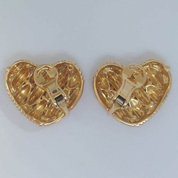 Tiffany and Co 18ct Yellow Gold Heart Earrings