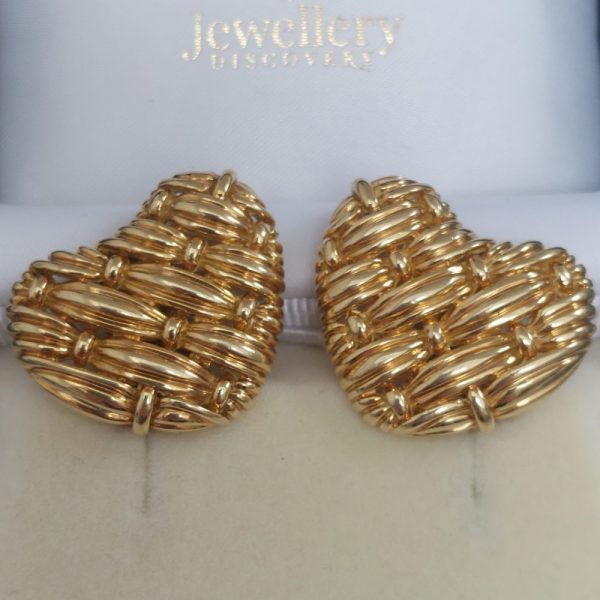 Tiffany and Co 18ct Yellow Gold Heart Earrings