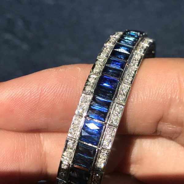 Art Deco Style 14.5ct Sapphire and Diamond Bracelet