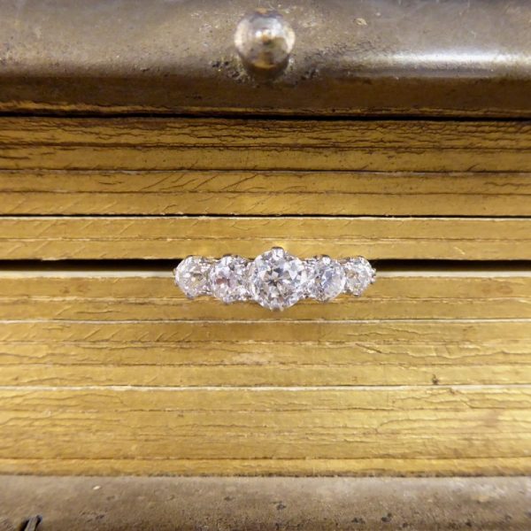 1.11ct Old Cut Diamond Five Stone, Circa 1930