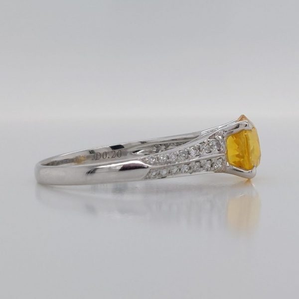 1.80ct Yellow Sapphire and Diamond Solitaire Ring