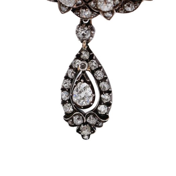 Antique Victorian 5.6ct Old Cut Diamond Pendant Brooch