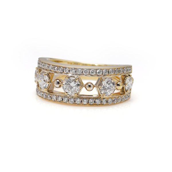 Boodles and Dunthorne 1.41ct Diamond Set 18ct Gold Band Ring