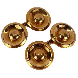 French 18ct Yellow Gold Disc Cufflinks
