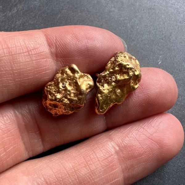 Unusual French Natural Gold Nugget Cufflinks