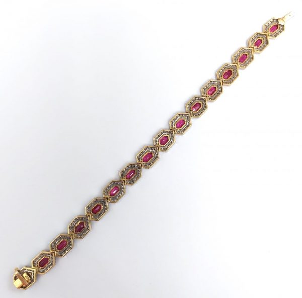 back of Ruby and diamond line bracelet