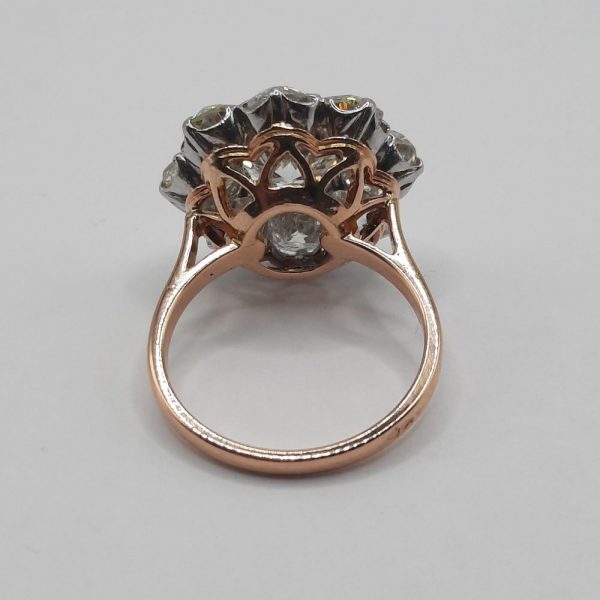 Antique 5.5ct Diamond Floral Cluster Ring, Circa 1900
