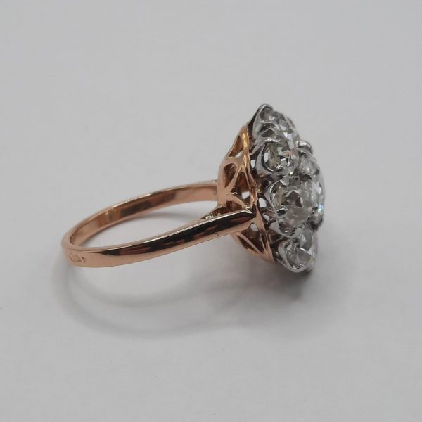 Antique 5.5ct Diamond Floral Cluster Ring, Circa 1900