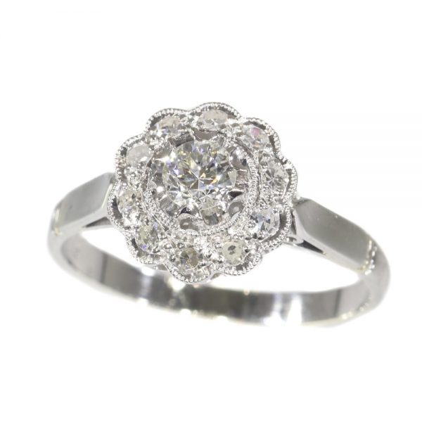 Vintage 1950s Diamond Floral Cluster Ring - Jewellery Discovery