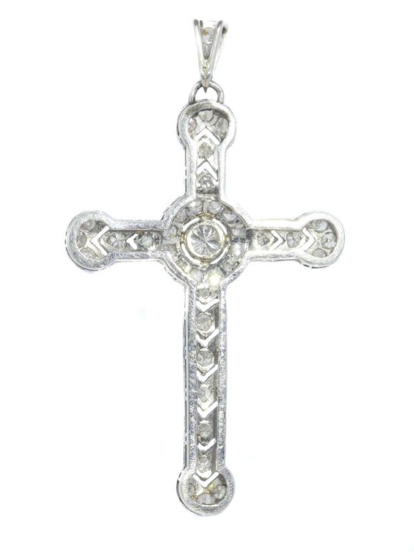 Vintage 1.15ct Diamond Cross Pendant in Platinum