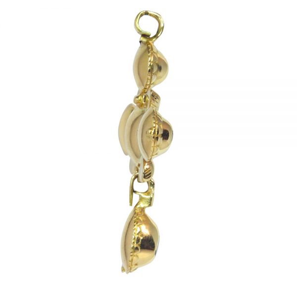 18ct yellow gold cross with rose cut diamonds