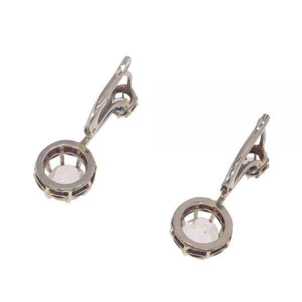 Vintage 1940s Rose Cut Diamond Drop Earrings