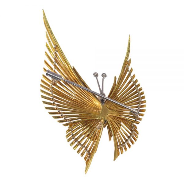 Vintage Diamond Set Butterfly Brooch