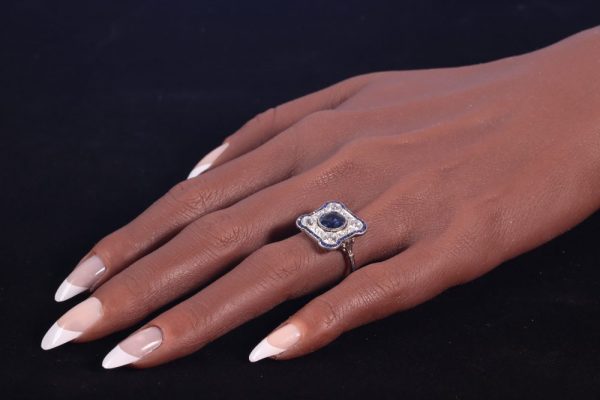 Sapphire deco ring