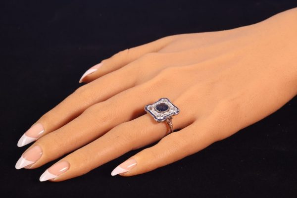 Sapphire deco ring