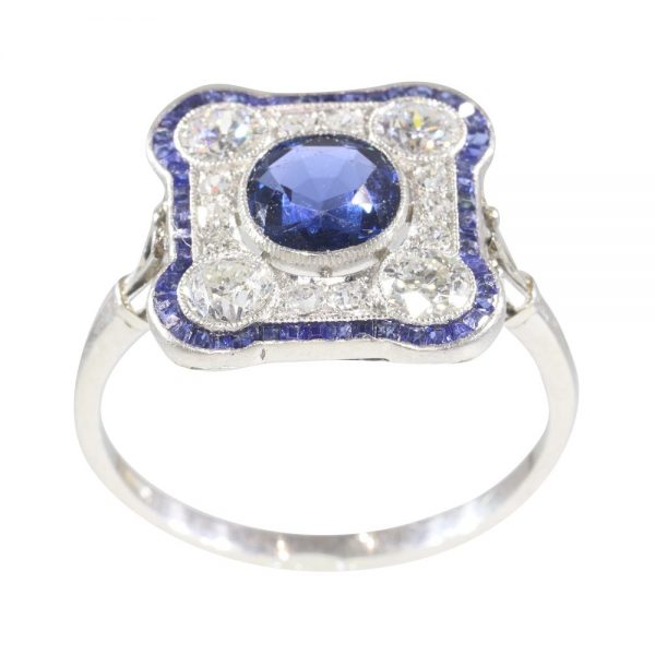 Sapphire deco ring