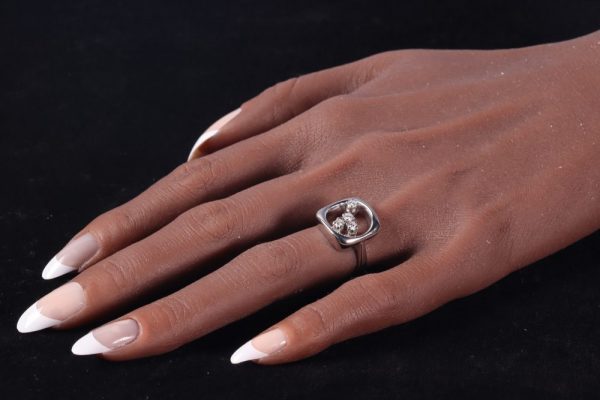 Vintage Diamond Set Square Ring