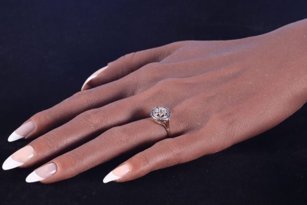 Vintage Diamond and Sapphire Target Ring