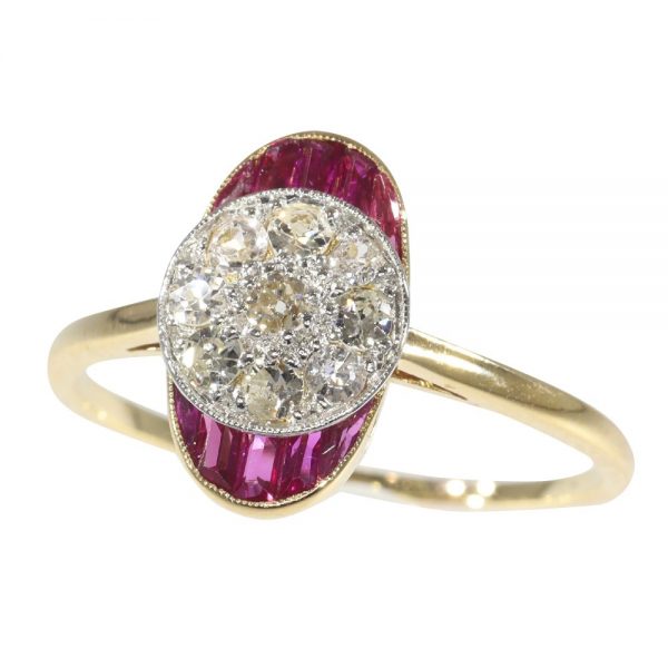 Art Deco ruby and diamond ring