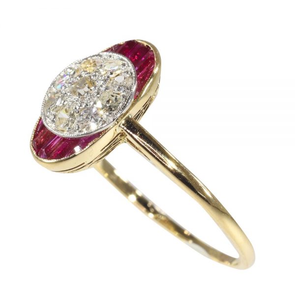 Art Deco ruby and diamond ring