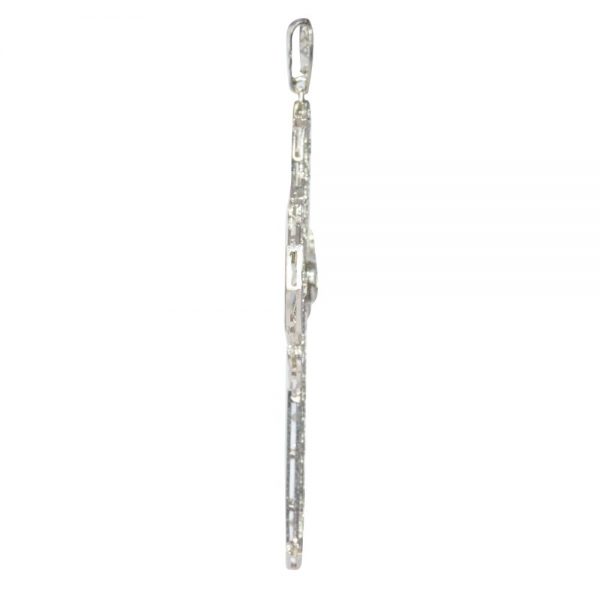 Antique Art Deco 3.40ct Diamond Set Cross Pendant