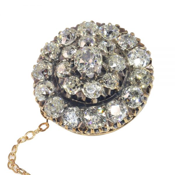 Antique Victorian 5cts Old Cut Diamond Brooch