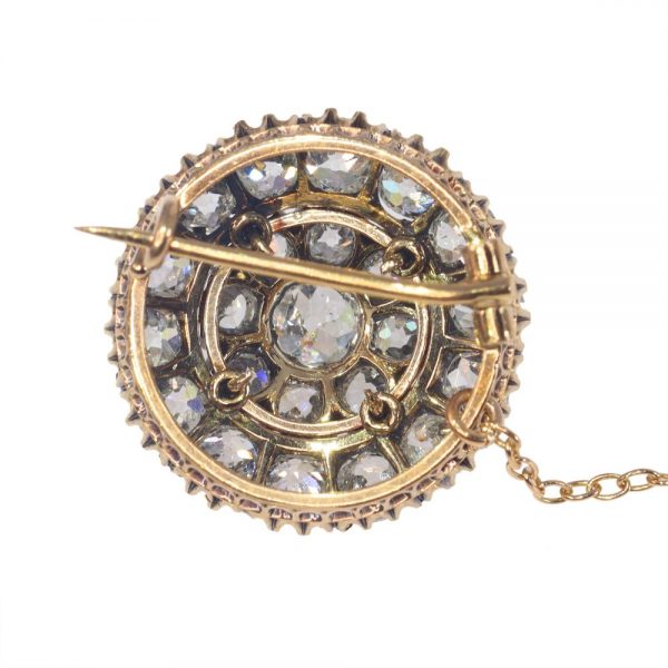 Antique Victorian 5cts Old Cut Diamond Brooch