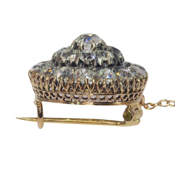 Antique Victorian 5cts Old Cut Diamond Brooch