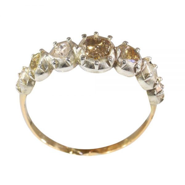 Victorian diamond ring in gold and silver.