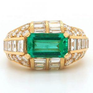 Bvlgari Trombina Colombian Emerald and Diamond Ring