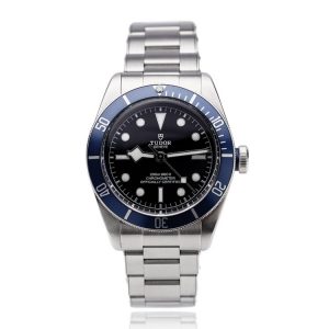 Tudor Heritage 7923OB Stainless Steel Automatic Watch with Blue Unidirectional Rotating Bezel