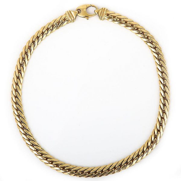 Contemporary Italian 18ct Yellow Gold Herringbone Link Chain Necklace