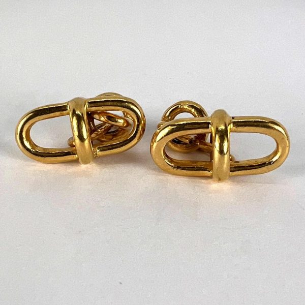 French 18ct Yellow Gold Marine Chain Link Cufflinks