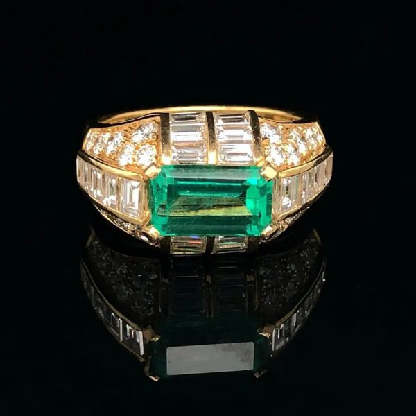 Bvlgari Trombina Colombian Emerald and Diamond Ring