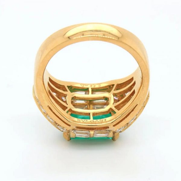 Bulgari Trombina Colombian Emerald and Diamond Ring