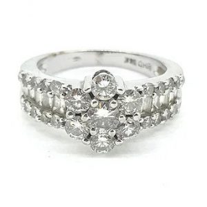 1.50ct Diamond Daisy Cluster Dress Ring in 14ct white gold