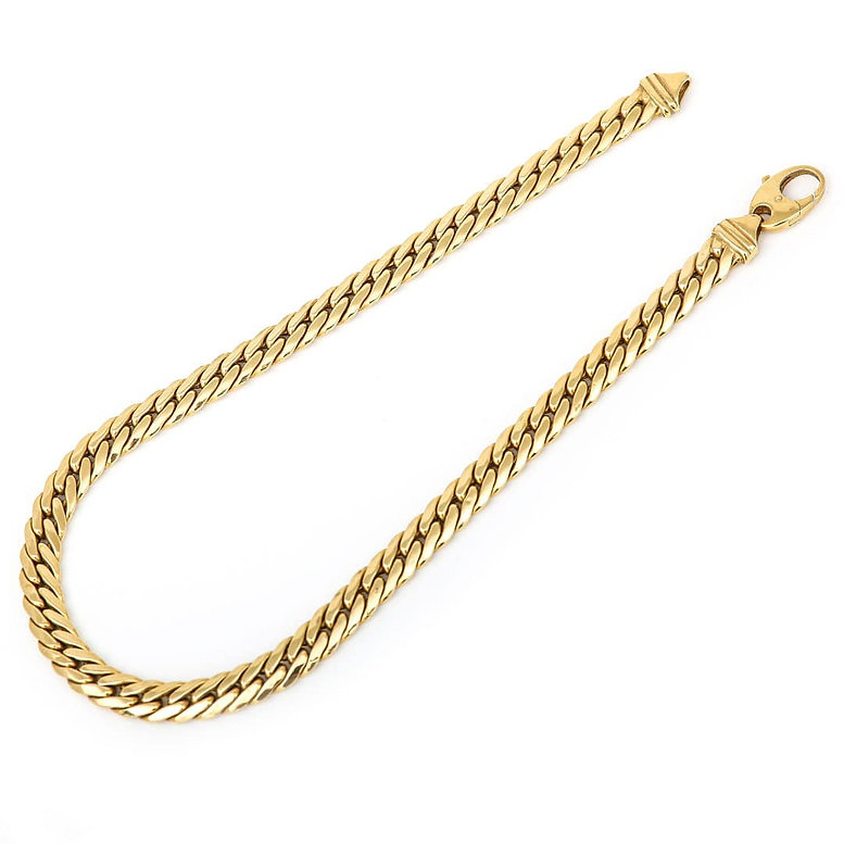 Contemporary Italian 18ct Yellow Gold Herringbone Link Necklace