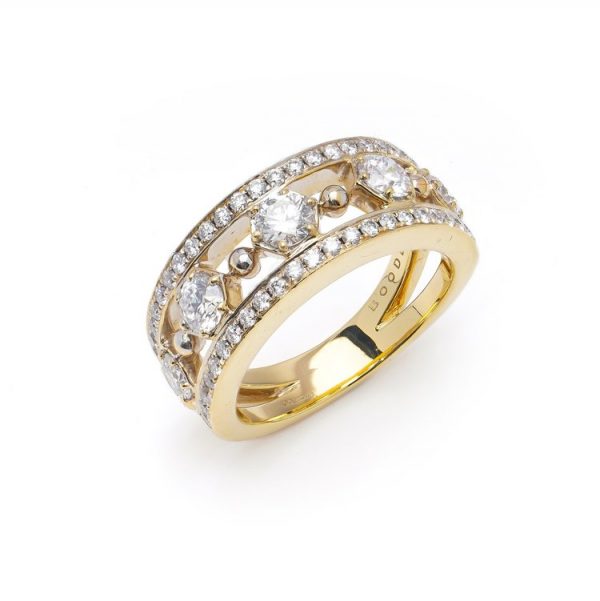Boodles and Dunthorne 1.41ct Diamond Set 18ct Gold Band Ring