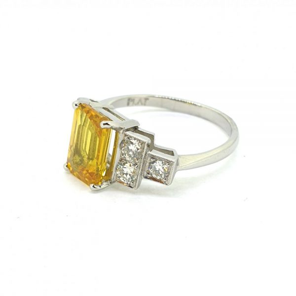 3ct Yellow Sapphire and Diamond Dress Ring in Platinum